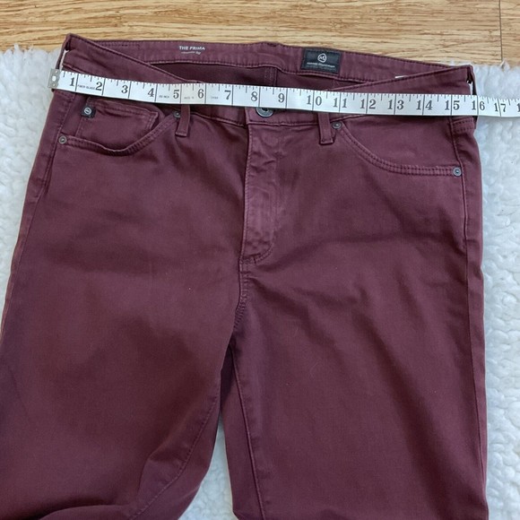 AG Adriano Goldschmied 29R Women's Maroon The Prima Mid Rise Skinny Made In USA - Picture 9 of 9